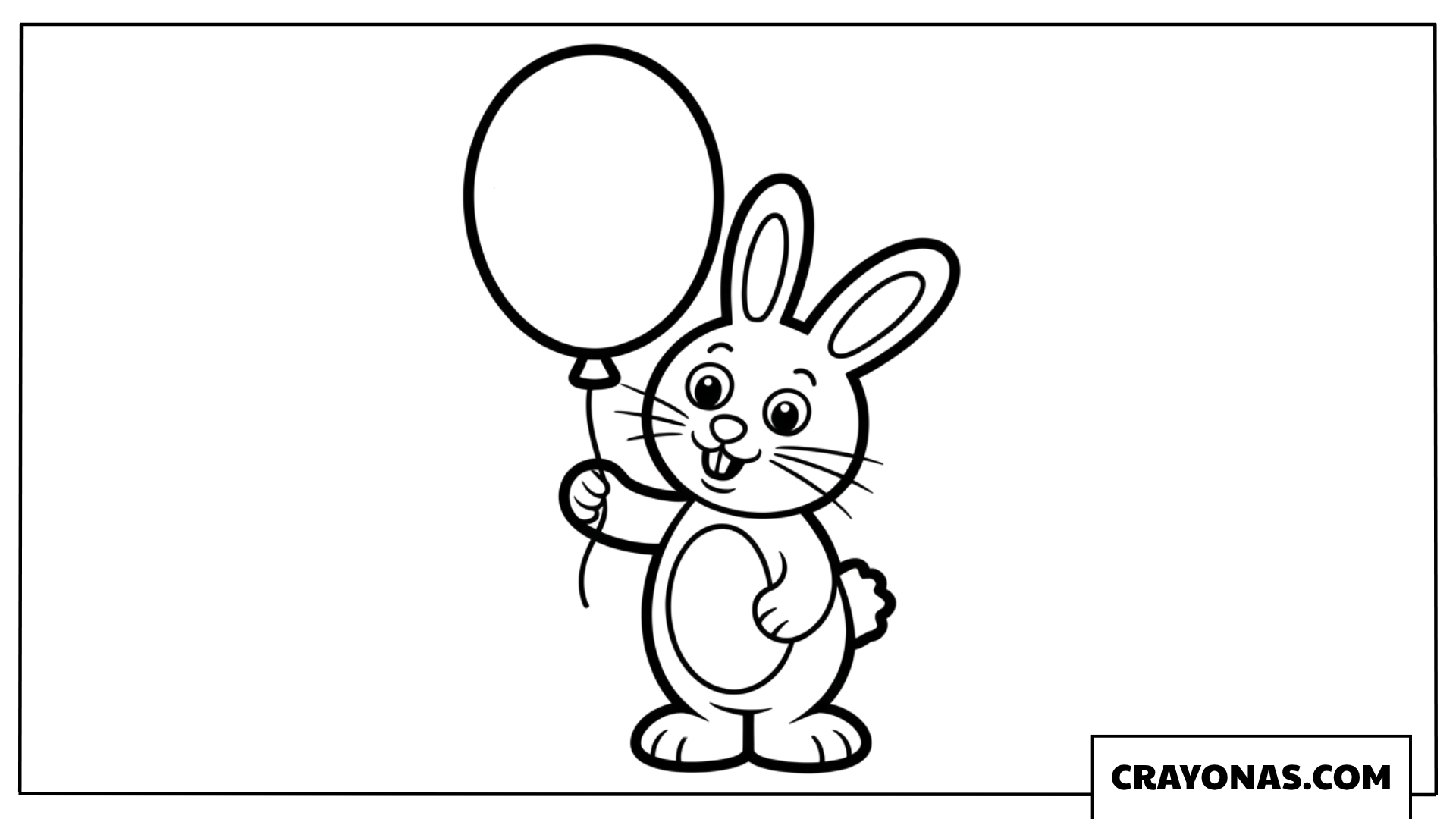Bunny with Balloon Coloring Page