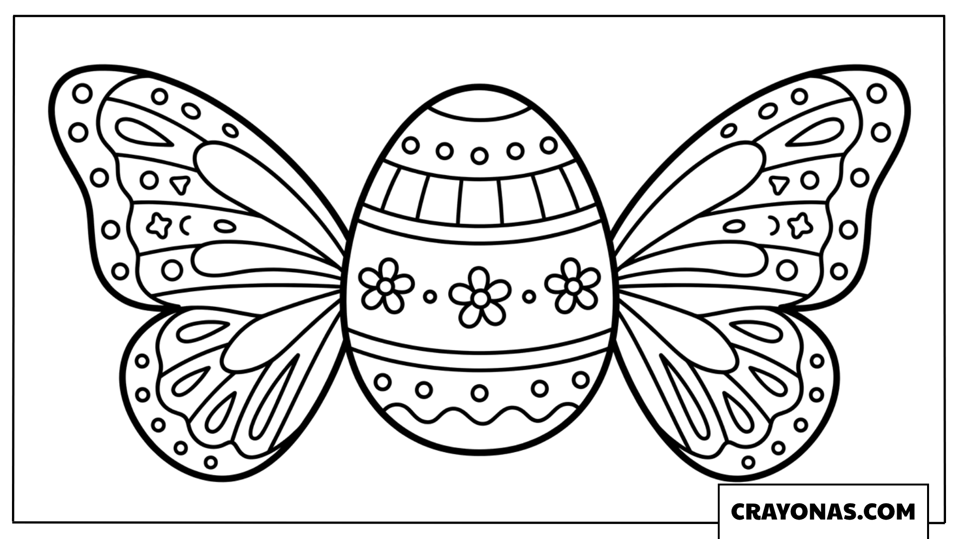 Butterfly Easter Egg Coloring Page