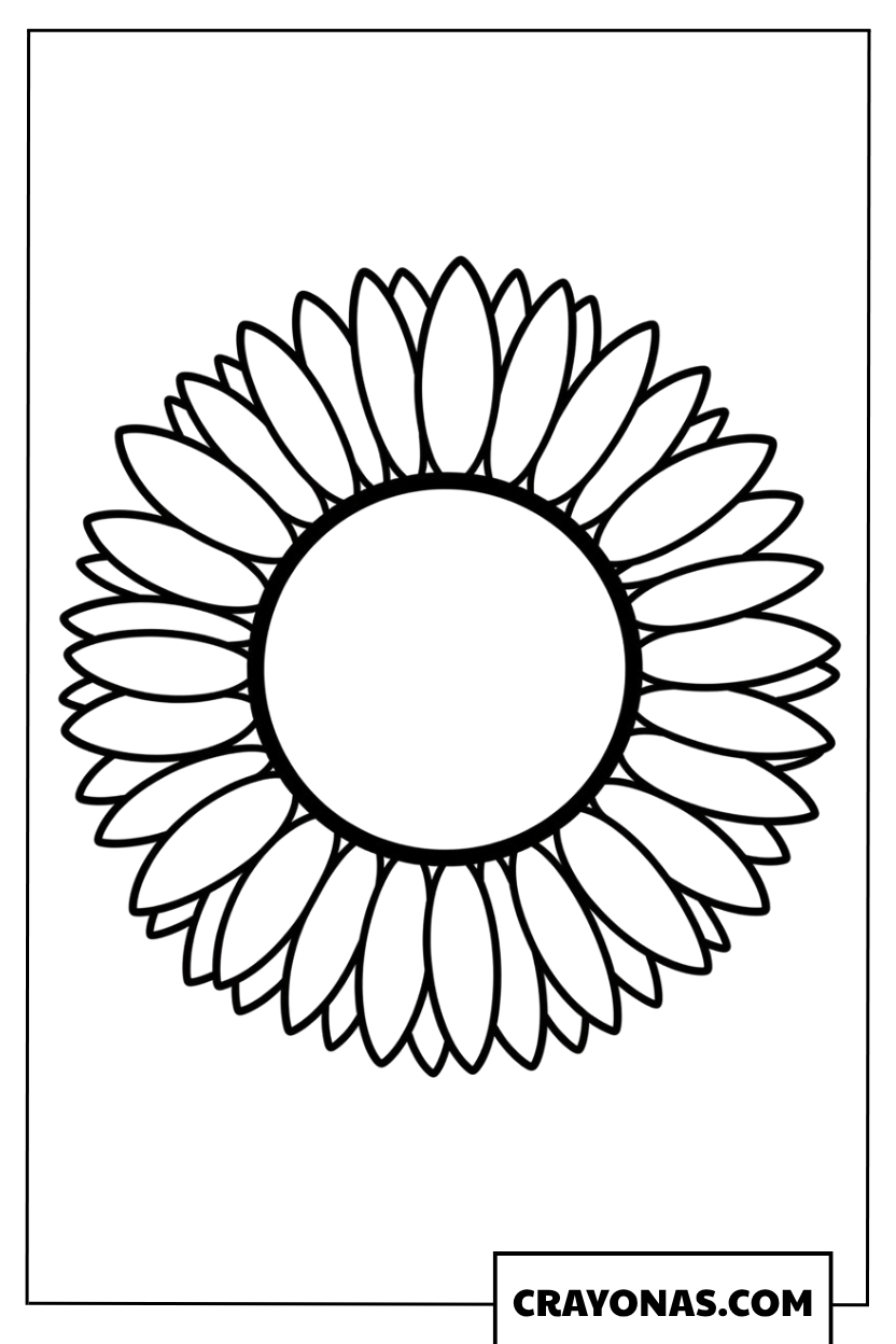 Cheerful Sunflower Coloring Page
