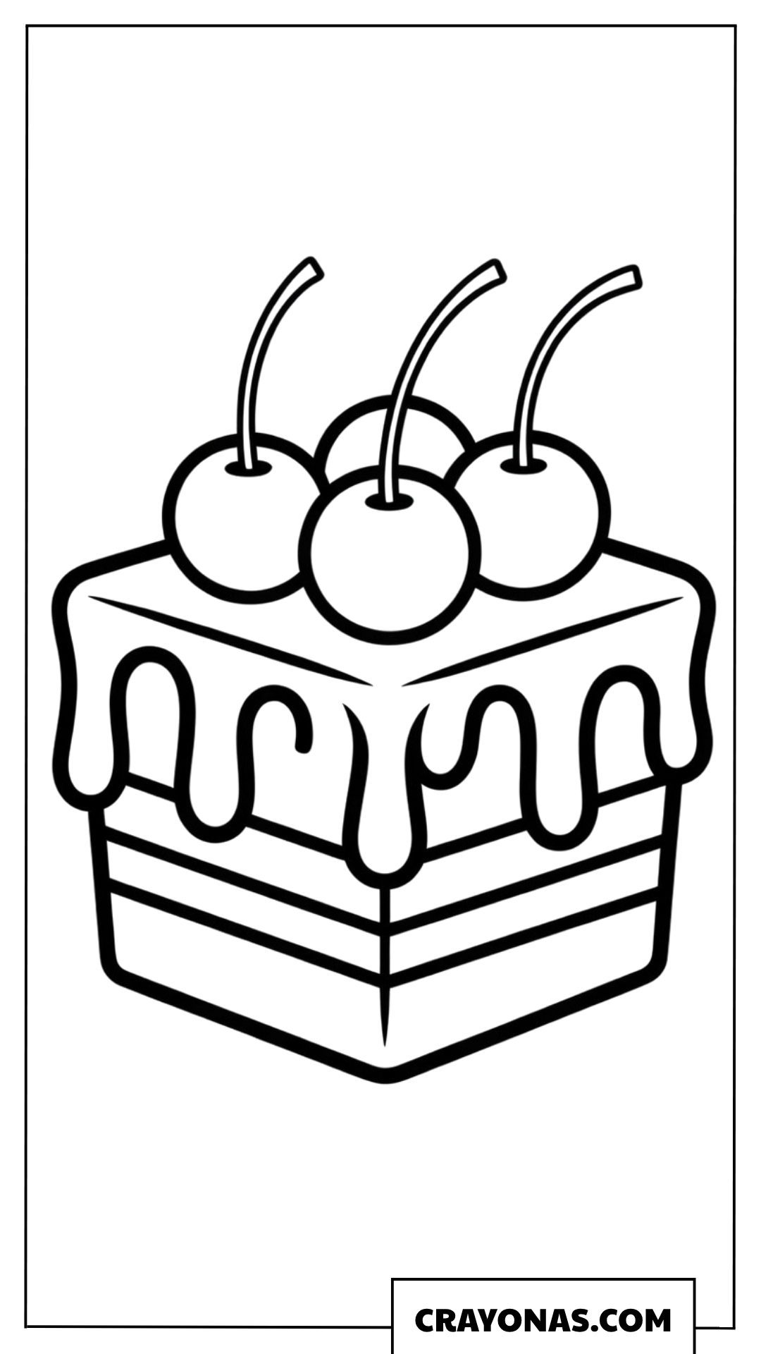 Cherry Cake Coloring Page