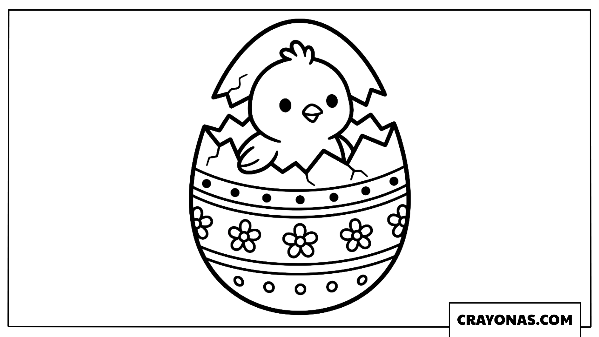 Chick Hatching Easter Egg Coloring Page