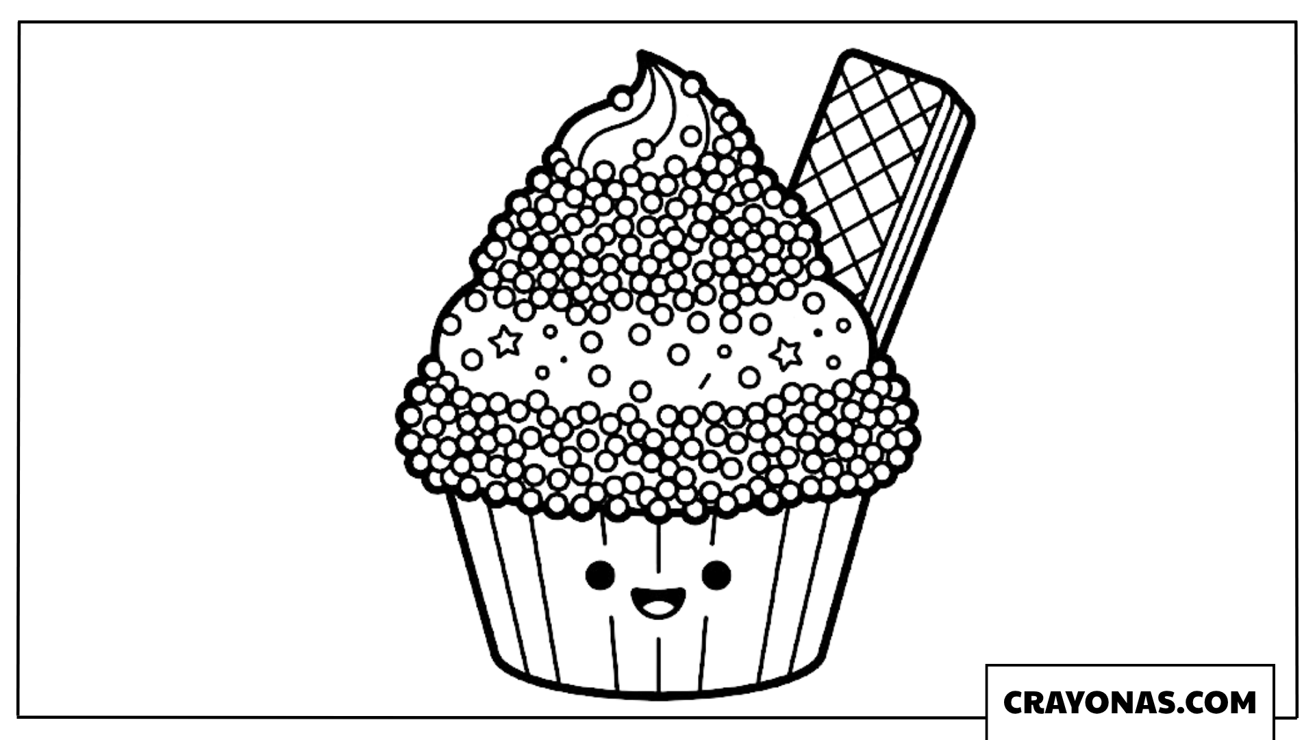 Chocolate Wafer Cupcake Coloring Page