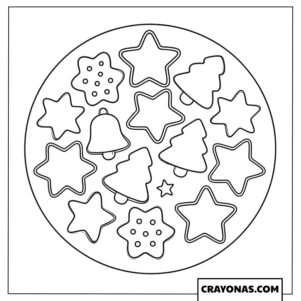 Christmas Cookie Plate Coloring Page