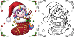 Christmas Unicorn Coloring Pages ft - Christmas Unicorn Coloring Pages ft