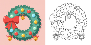 Christmas Wreath Coloring Pages feature
