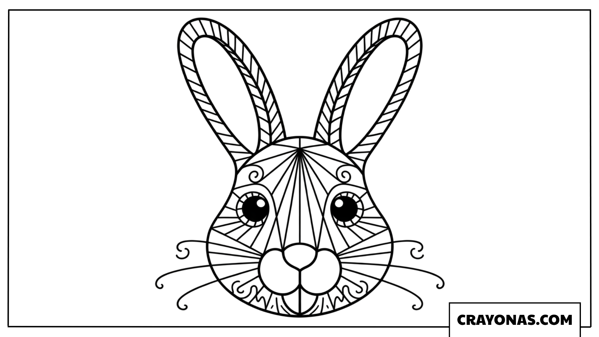 Circular Bunny Mandala Face Coloring Page