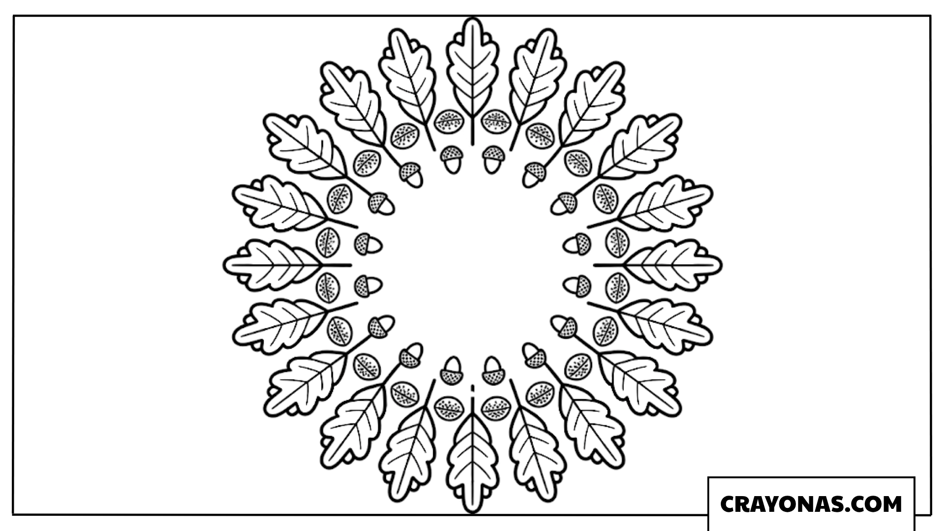 Circular Fall Leaf Mandala Coloring Page