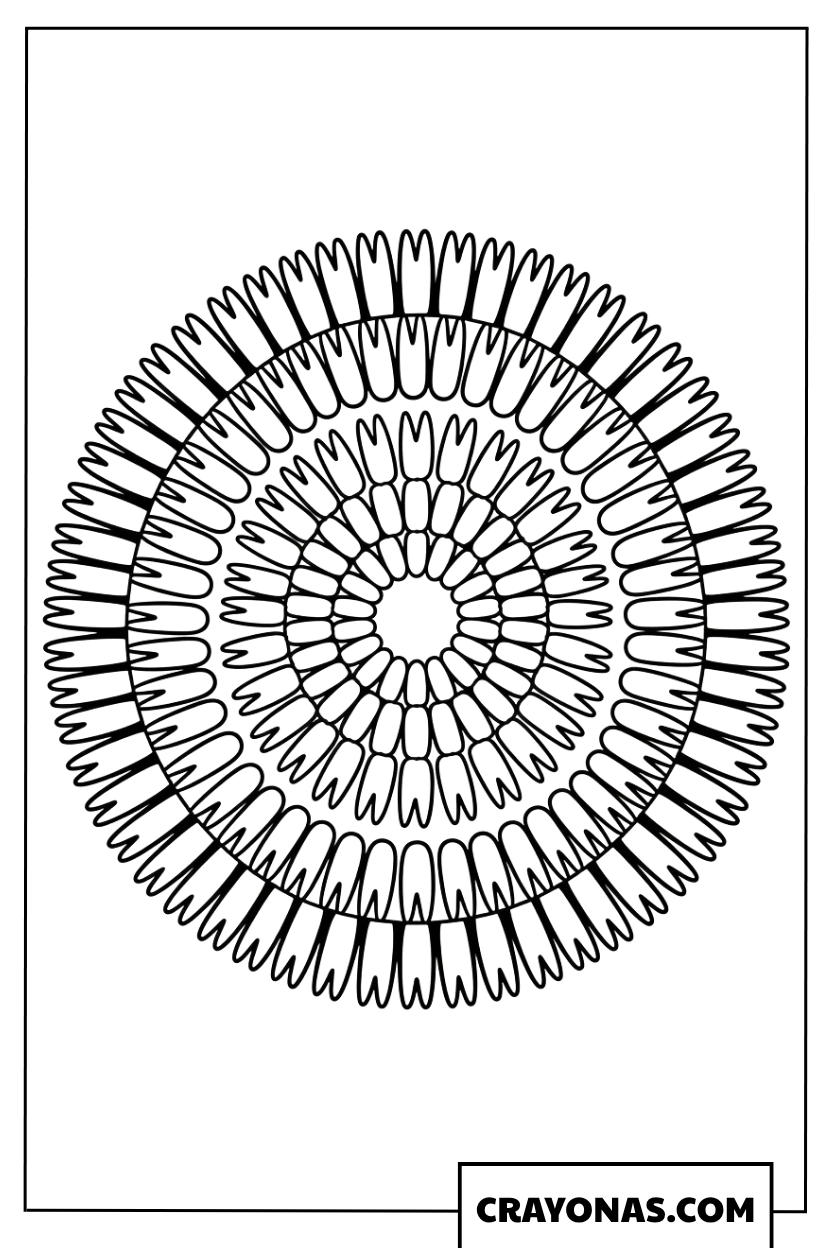 Circular Spring Mandala Coloring Page