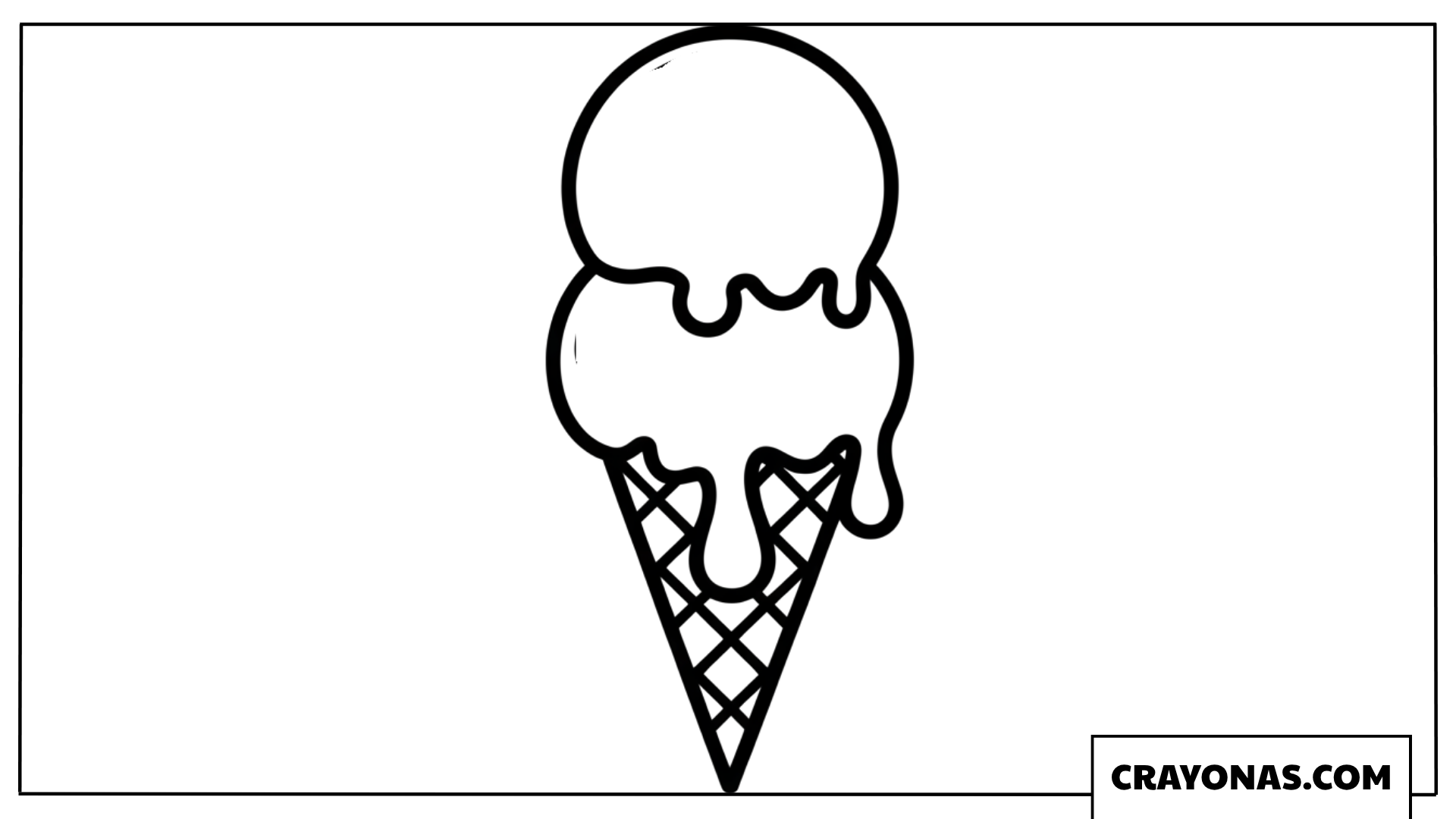Classic Ice Cream Cone Coloring Page