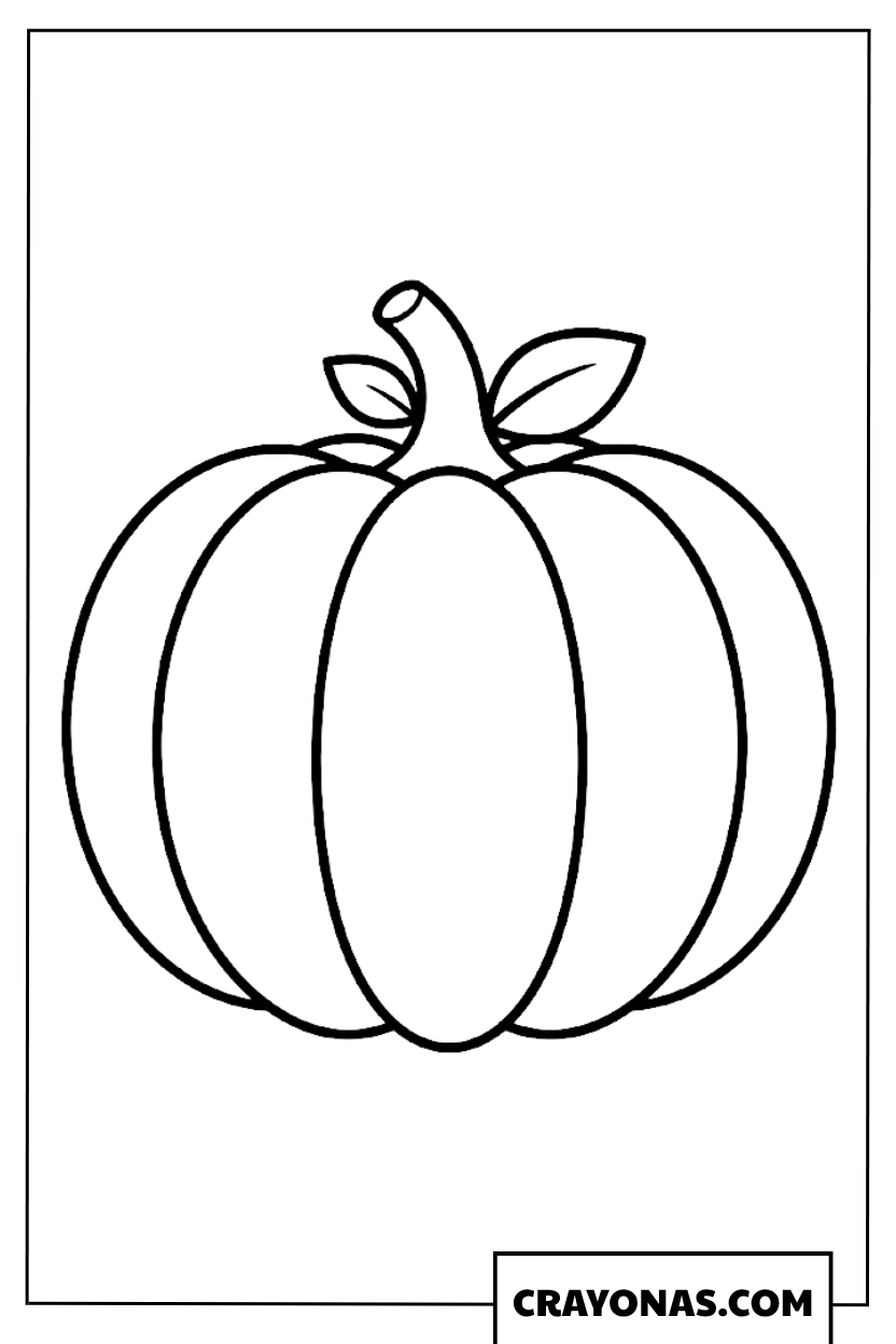 Classic Pumpkin Outline Coloring Page