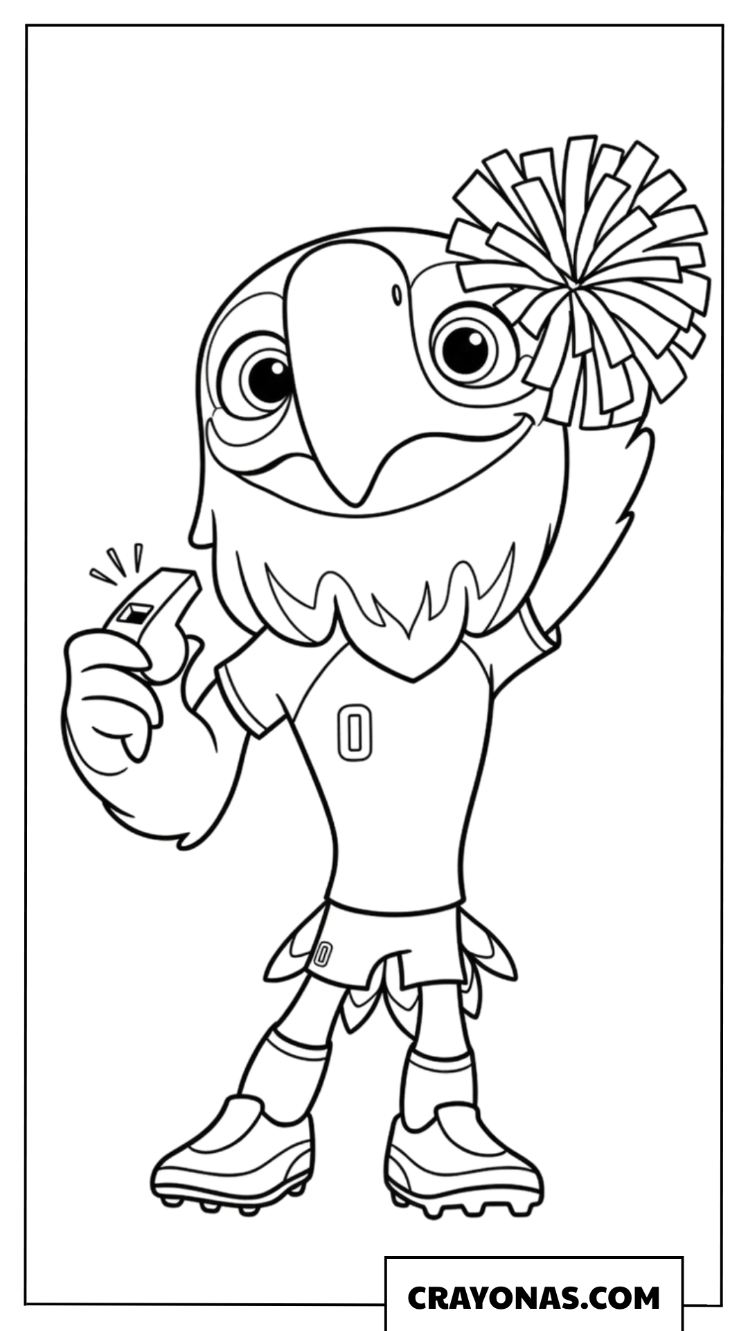 Clutch the Bald Eagle Cheerleader Coloring Page