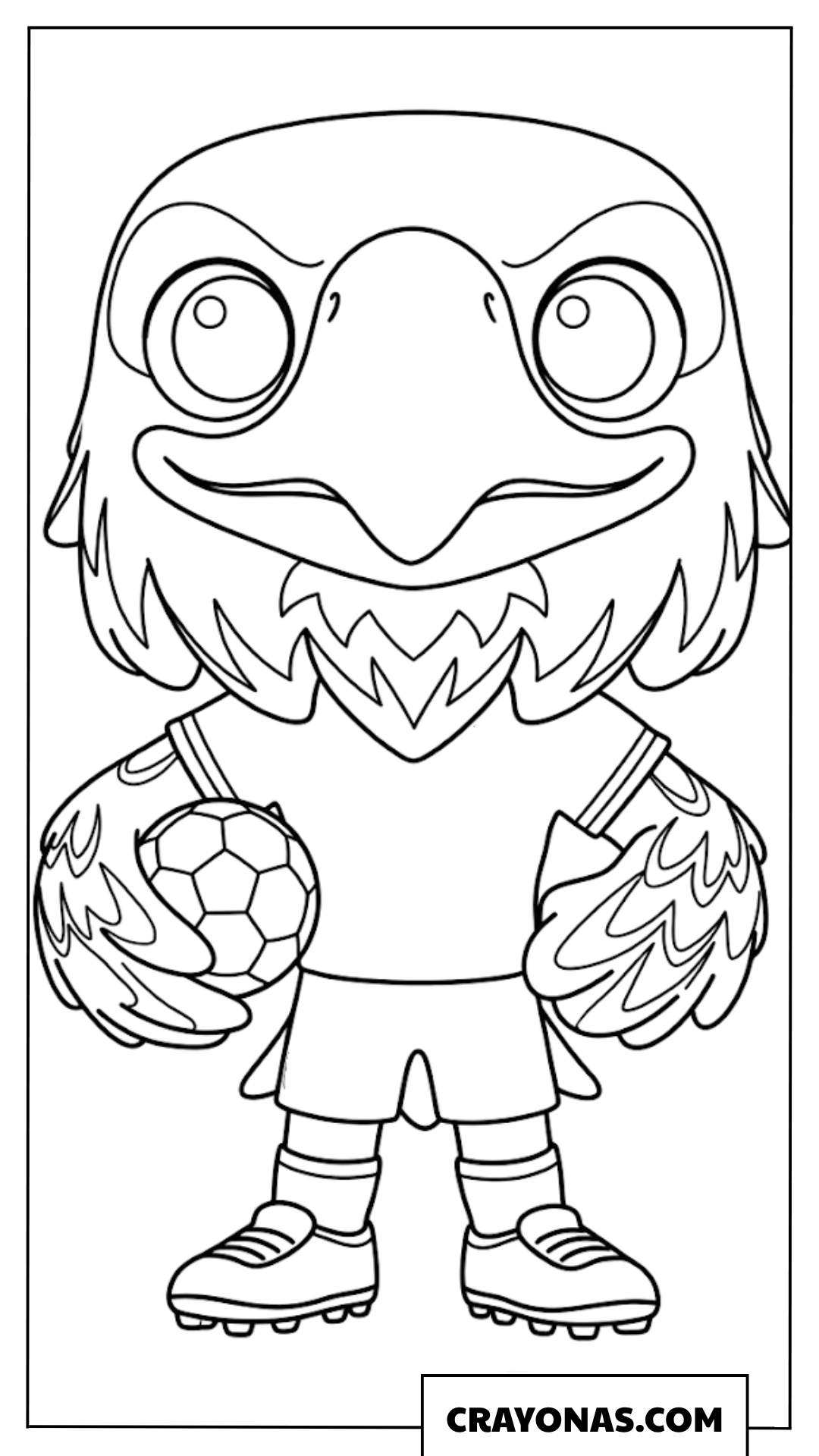 Clutch the Bald Eagle Soccer Player Coloring Page