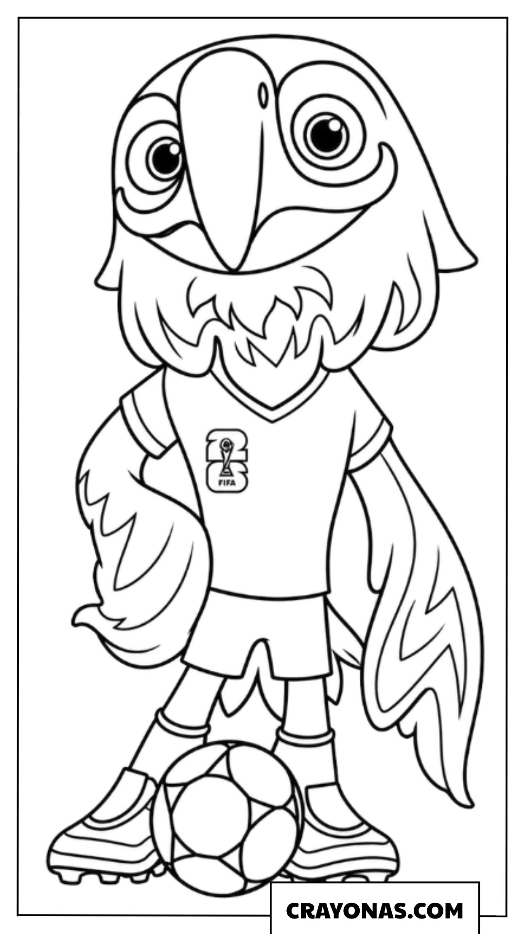 Clutch the Bald Eagle Soccer Player Coloring Page