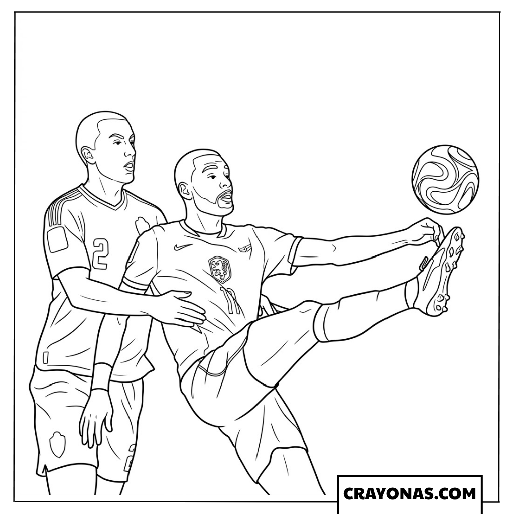 Cody Gakpo Aerial Control Coloring Page
