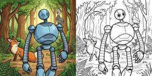 Wild Robot Coloring Pages ft - Coloriage Robot Sauvage ft