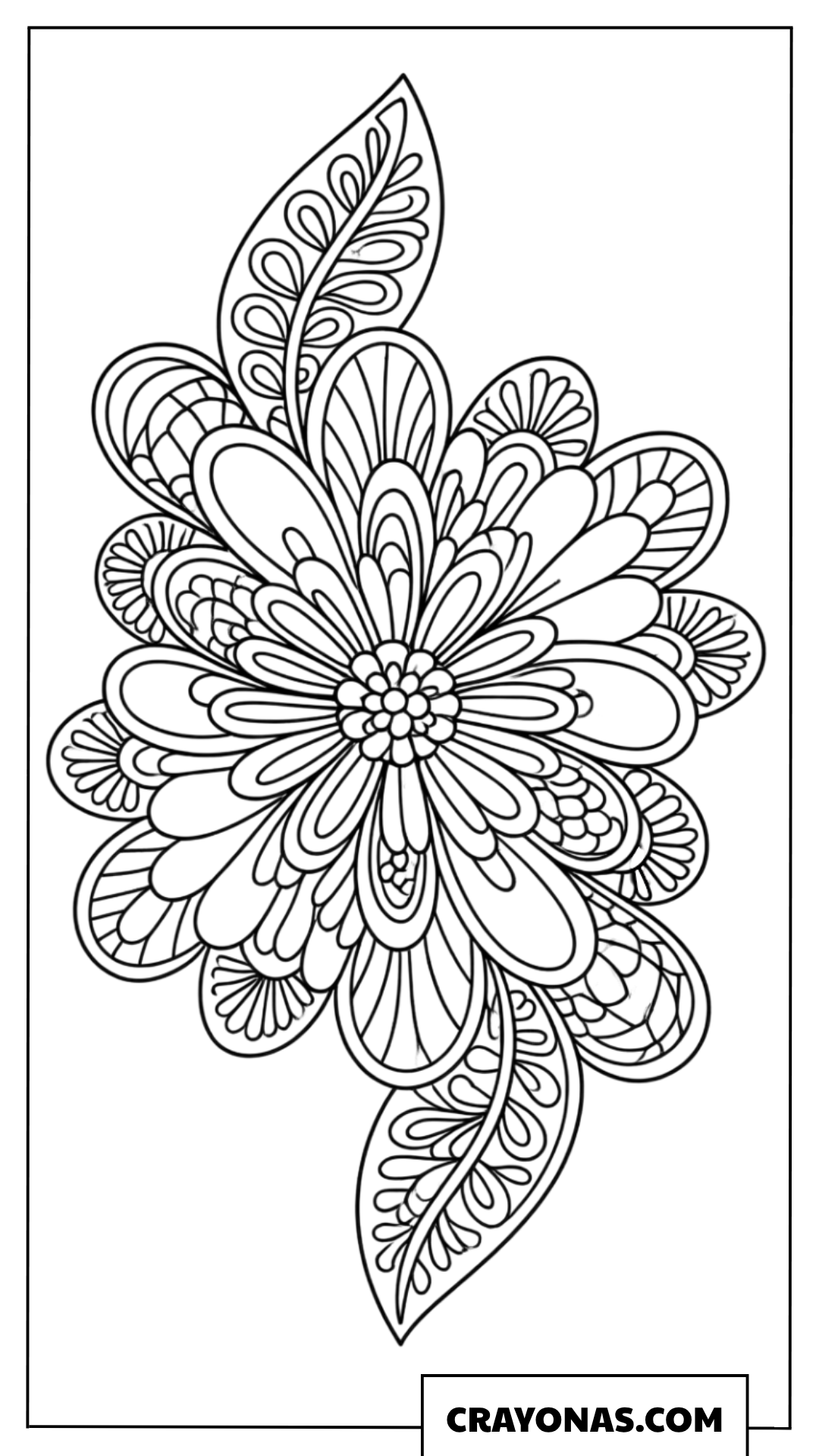 Complex Floral Mandala Coloring Page