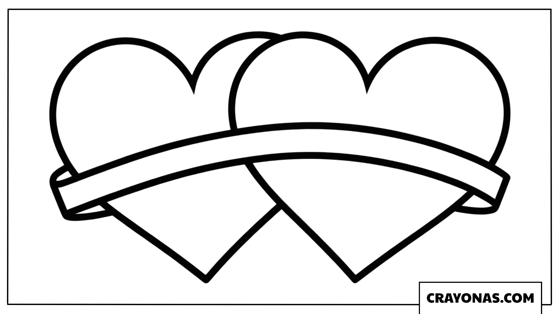 Connected Hearts Coloring Page
