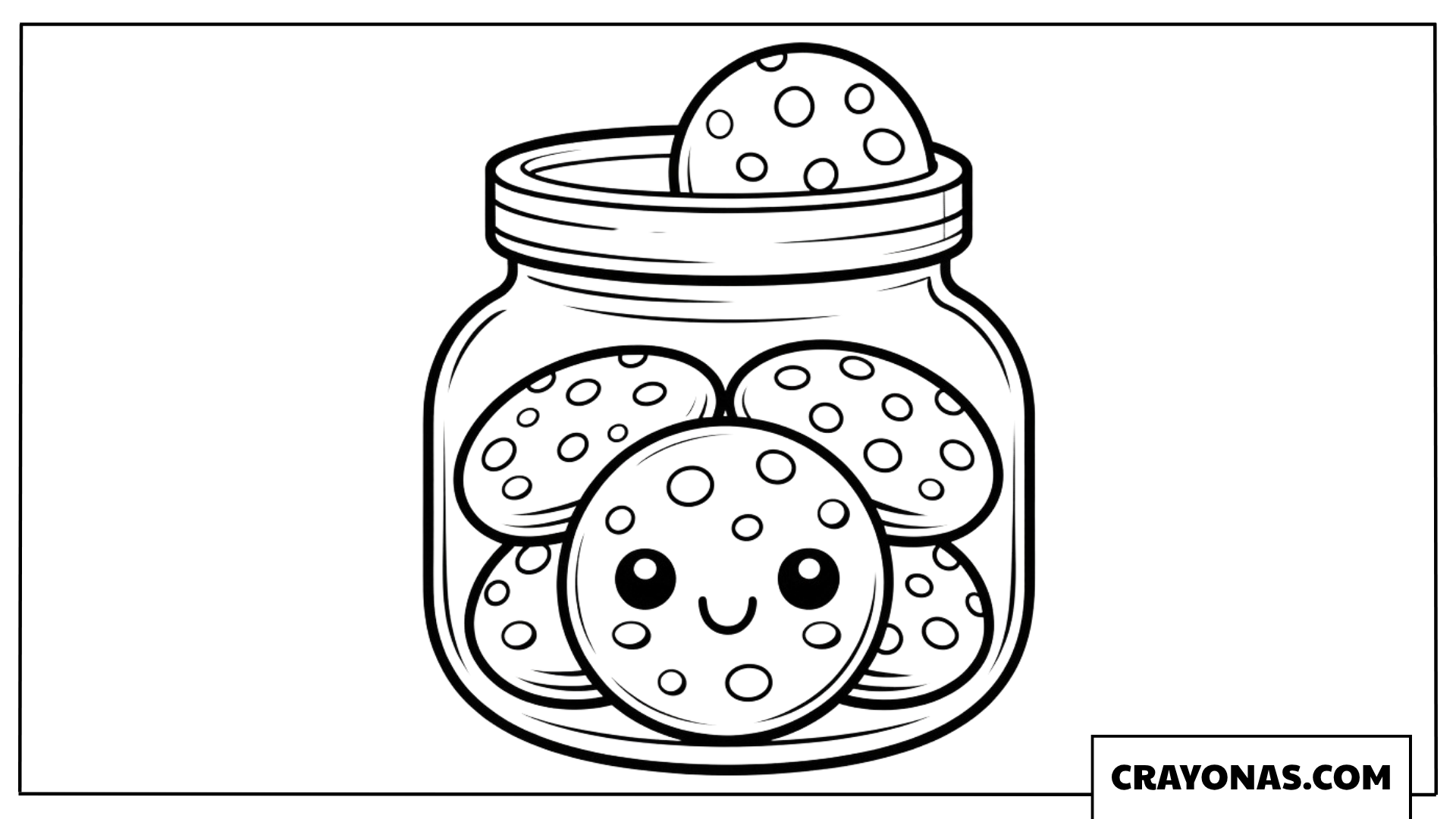 Cookie Jar with Happy Cookies Coloring Page