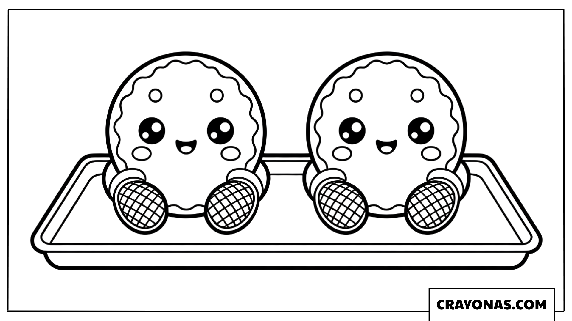 Cookies on Baking Tray Coloring Page