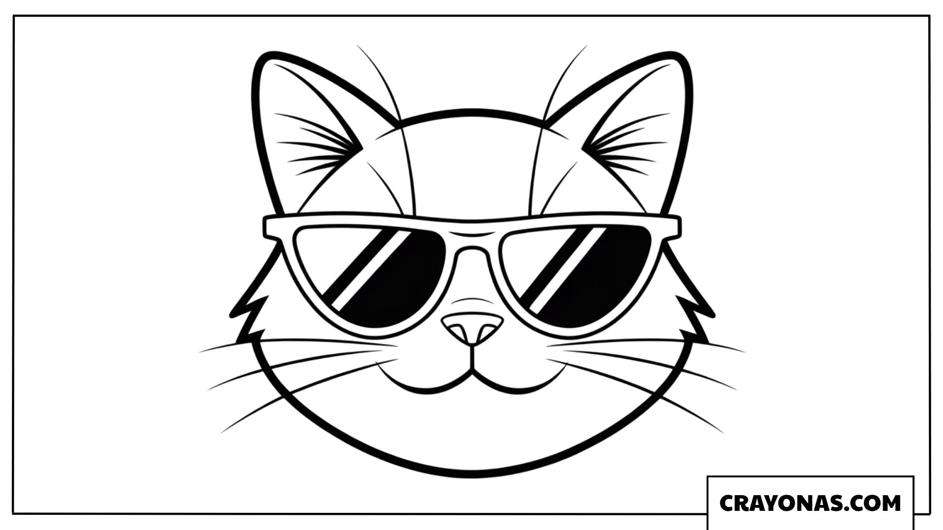 Cool Anime Cat with Sunglasses Coloring Page
