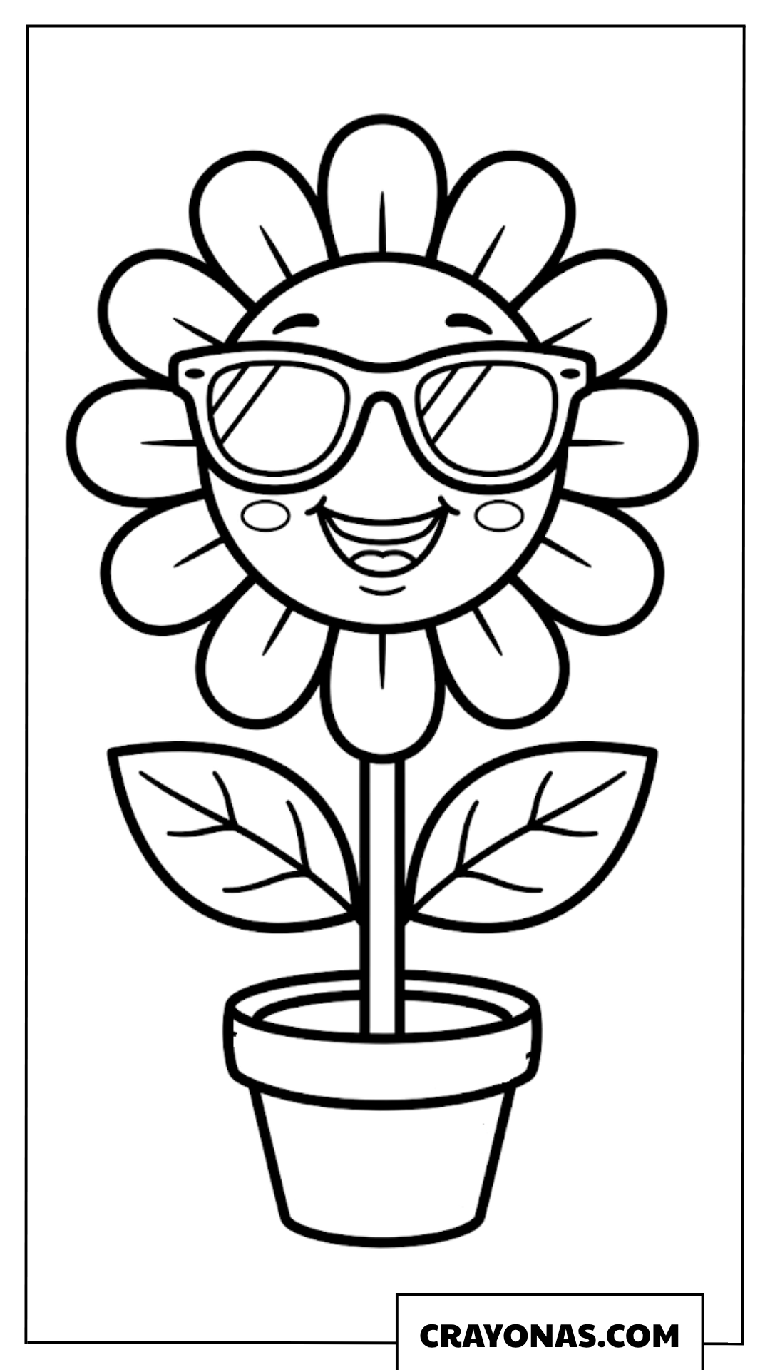 Cool Sunflower Coloring Page