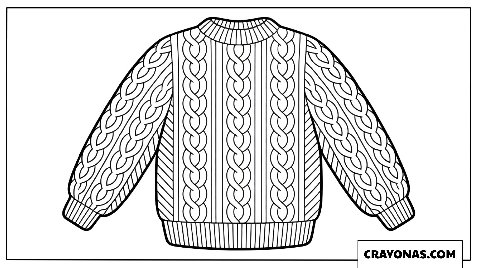 Cozy Cable Knit Sweater Fall Coloring Page