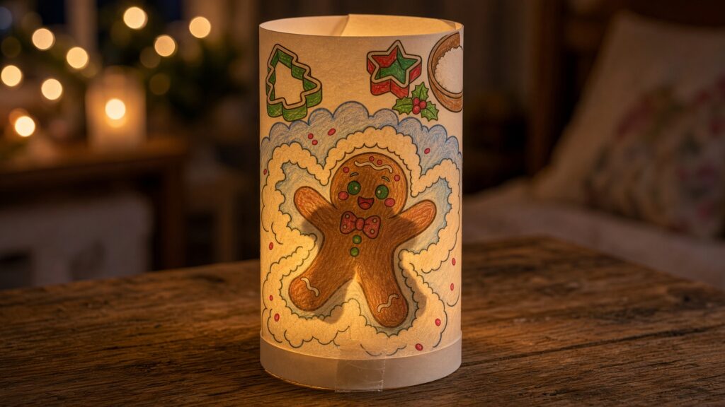 Cozy Paper Lanterns from Your Gingerbread Christmas Coloring Pages