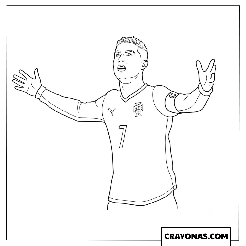 Cristiano Ronaldo Brace Celebration Coloring Page