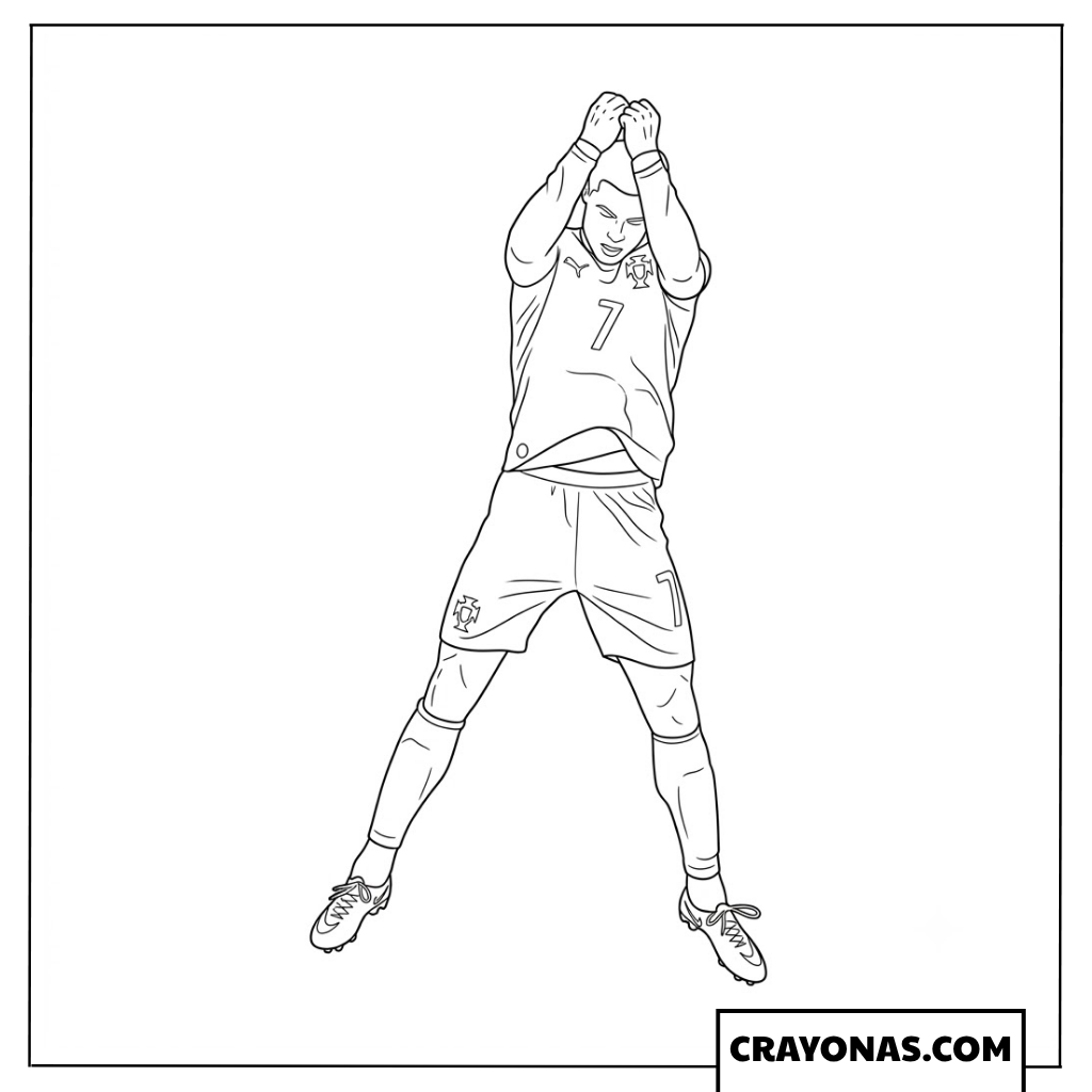 Cristiano Ronaldo Goal Celebration Coloring Page