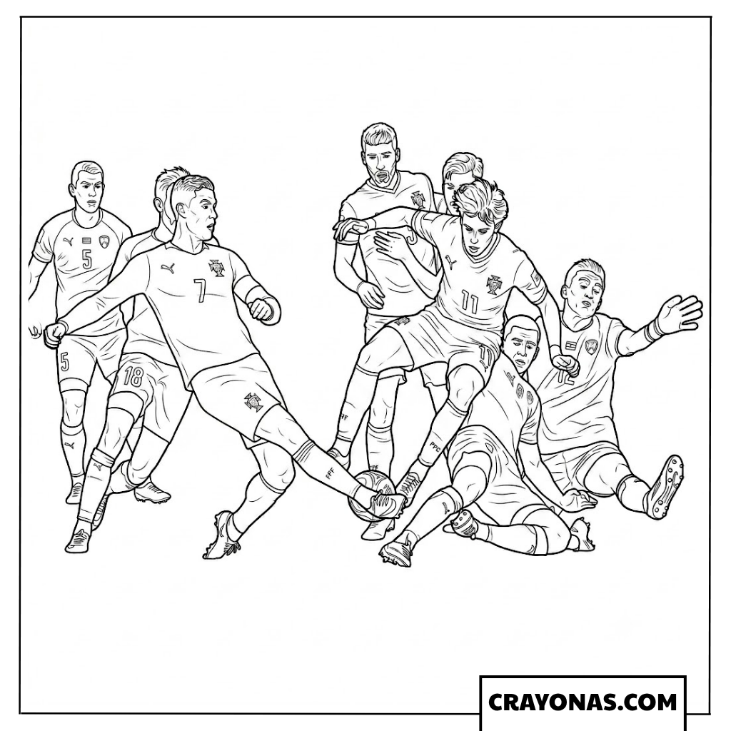 Cristiano Ronaldo Opening Goal Portugal vs Uzbekistan Coloring Page