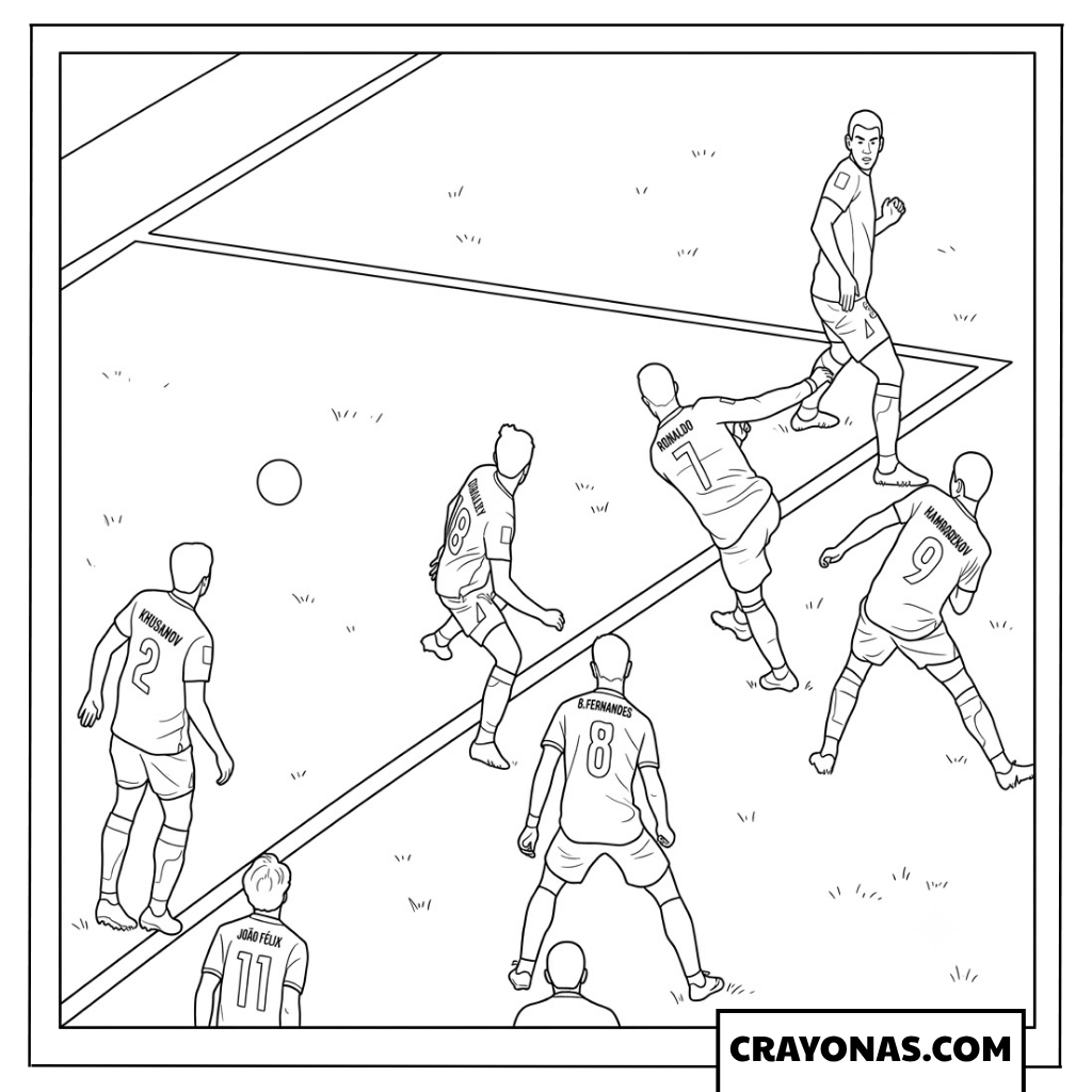 Cristiano Ronaldo Scores Third Goal Coloring Page