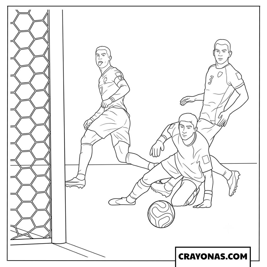 Cristiano Ronaldo Tongue Out Celebration Coloring Page