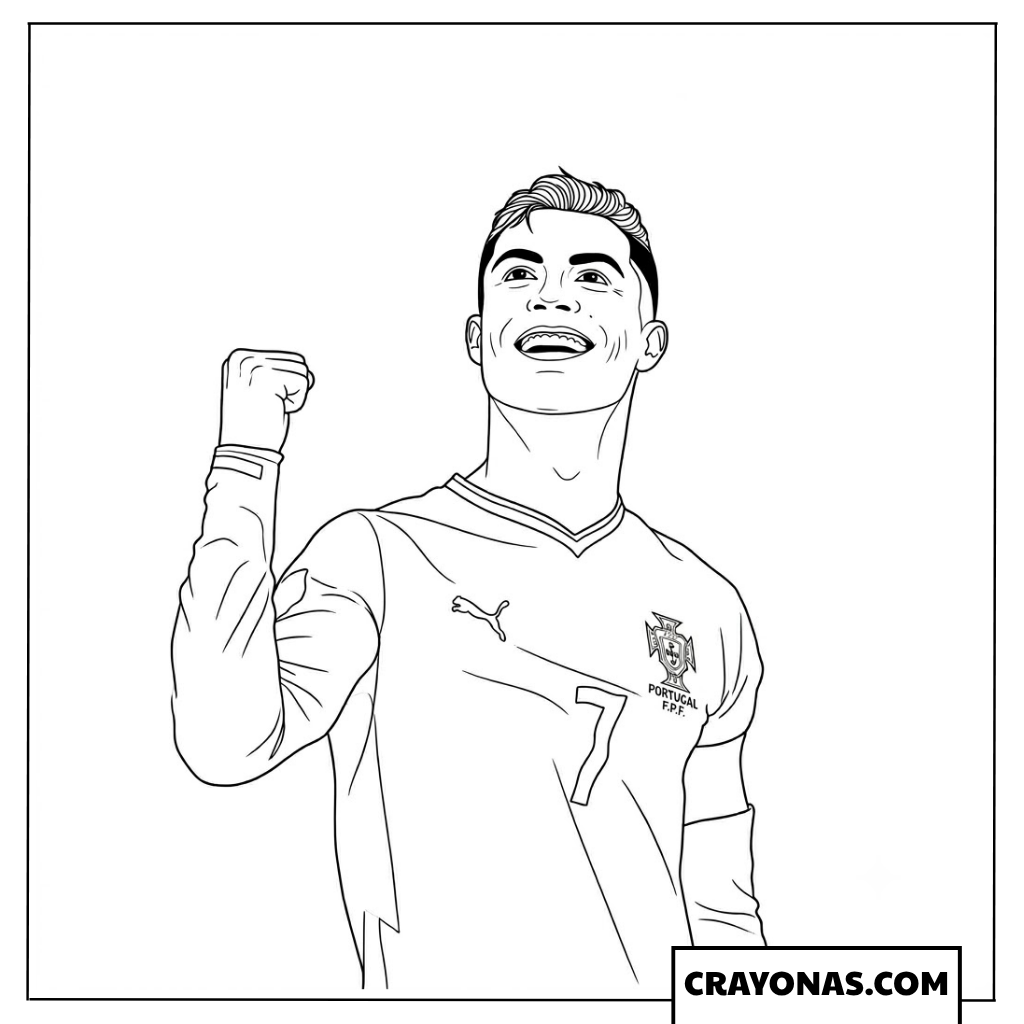 Cristiano Ronaldo Victory Celebration Coloring Page