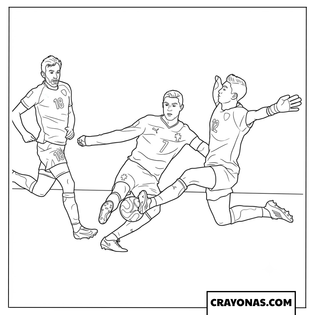 Cristiano Ronaldo vs Abduvohid Nematov Collision Coloring Page