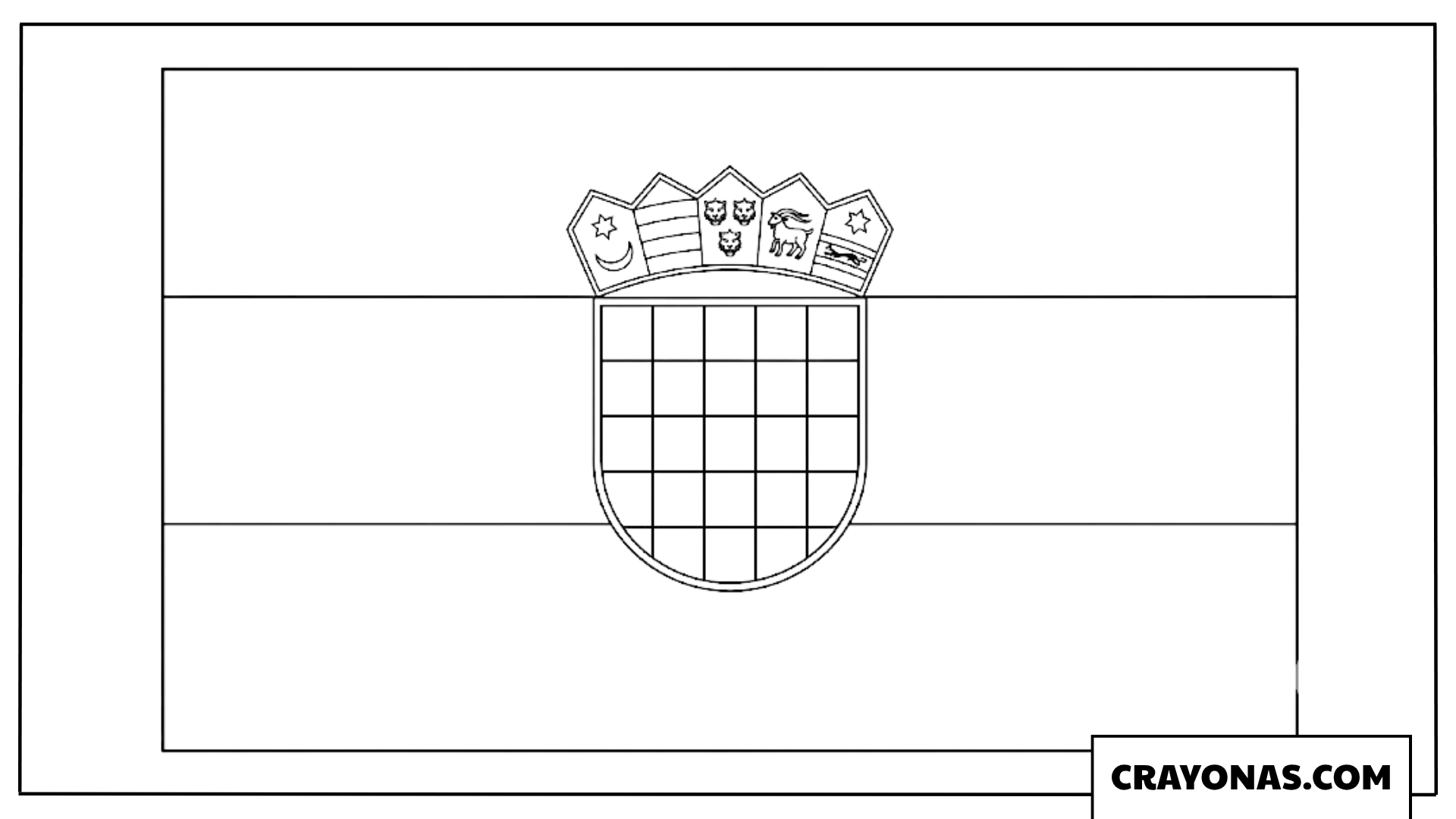 Croatia Flag Coloring Page