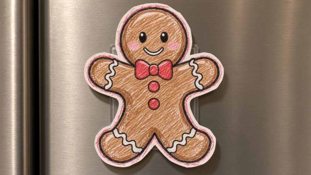 Custom Fridge Magnets from Your Gingerbread Christmas Coloring Pages