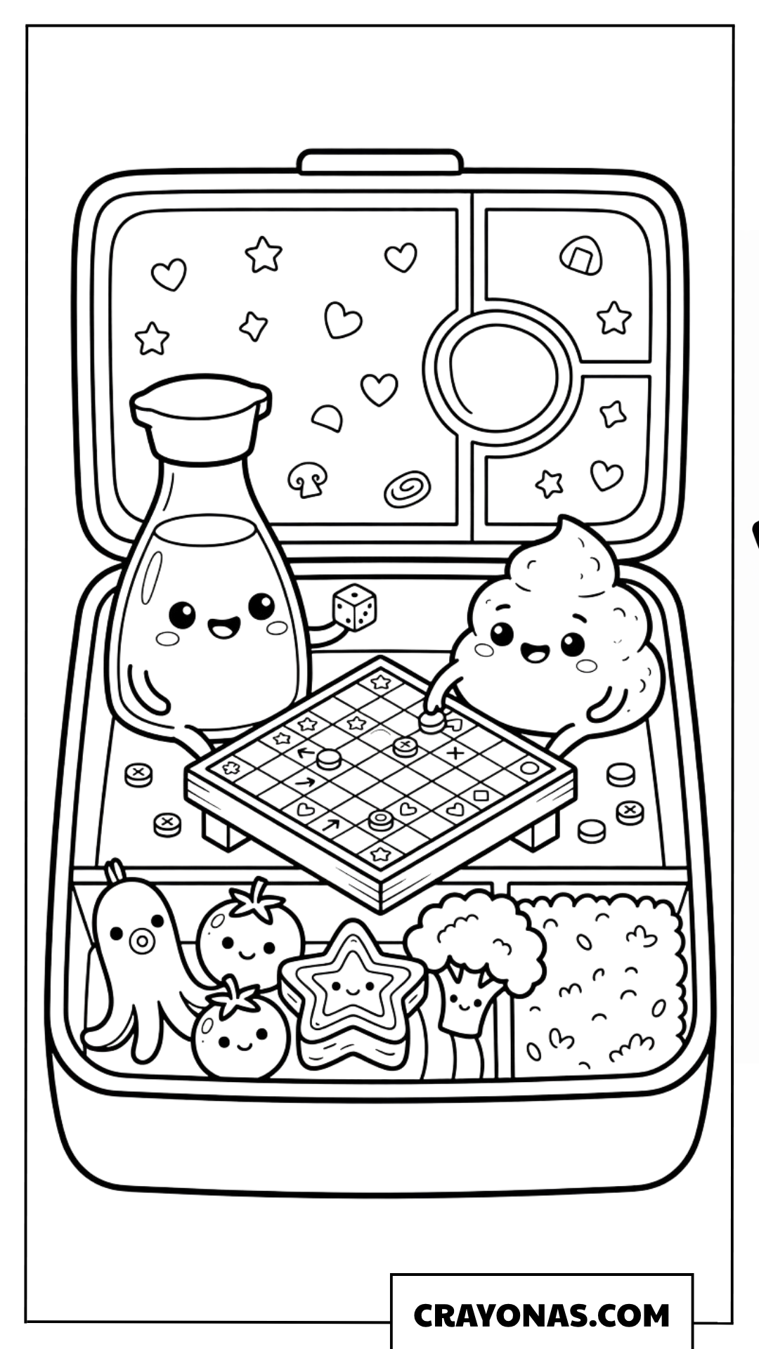 Cute Bento Box Picnic Coloring Page