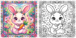 Cute Bunny Coloring Pages ft - 17