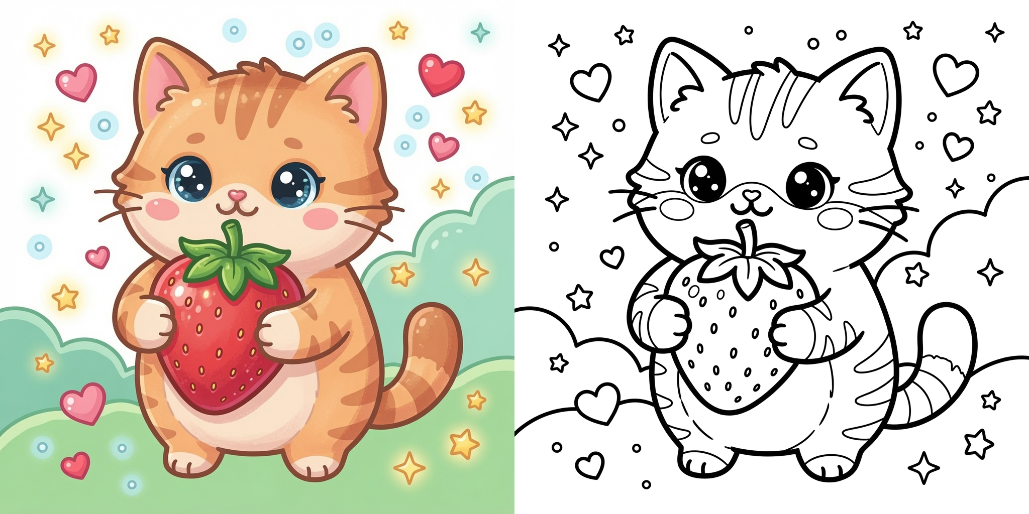 Cute Cartoon Cat Coloring Pages ft - 1