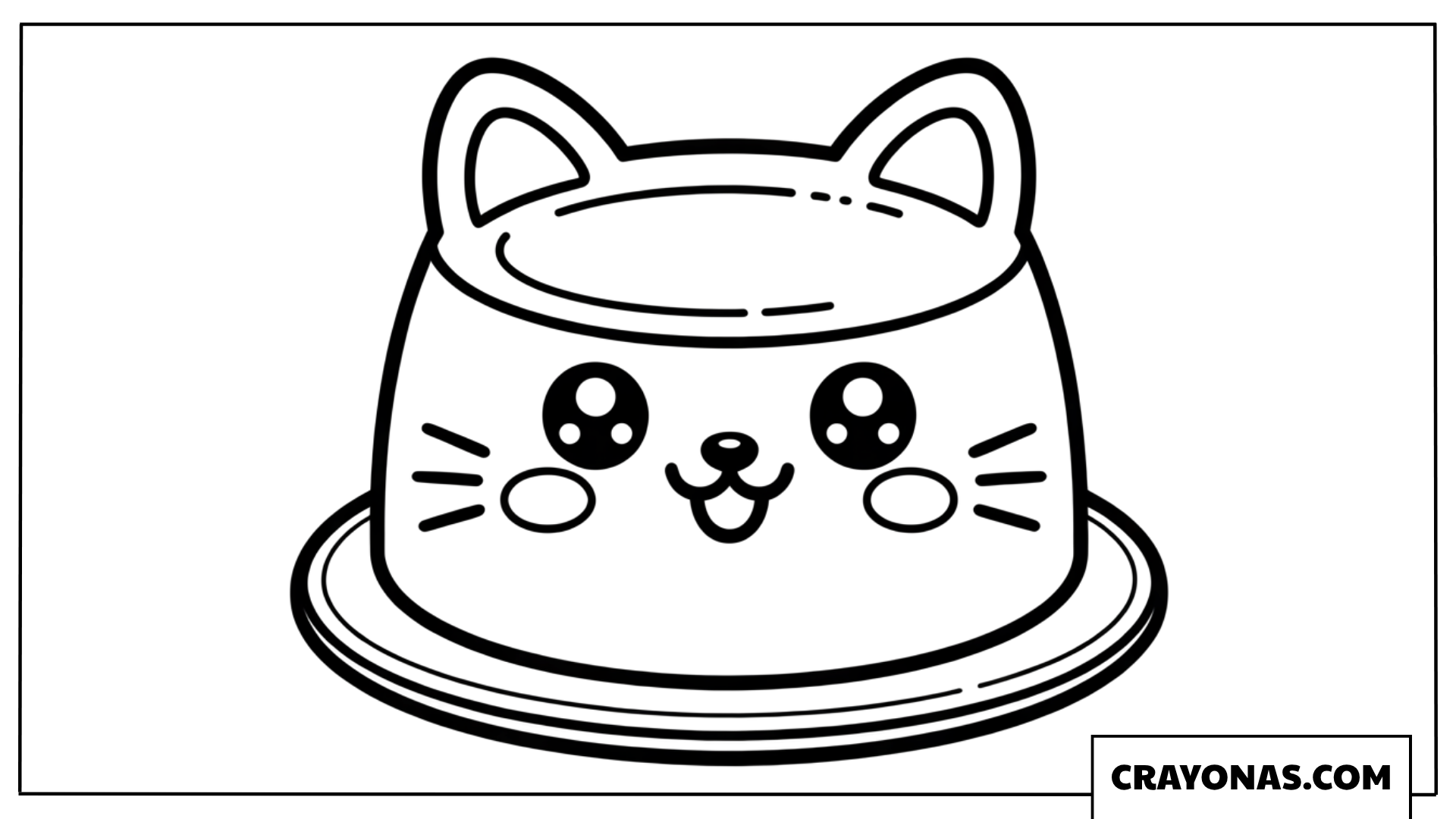 Cute Cat Birthday Cake Coloring Page