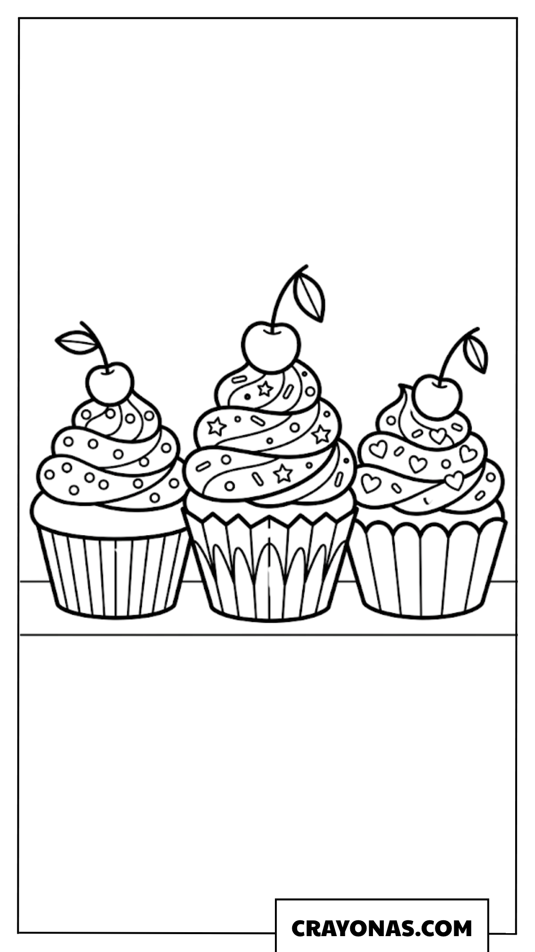 Cute Cupcakes Coloring Page