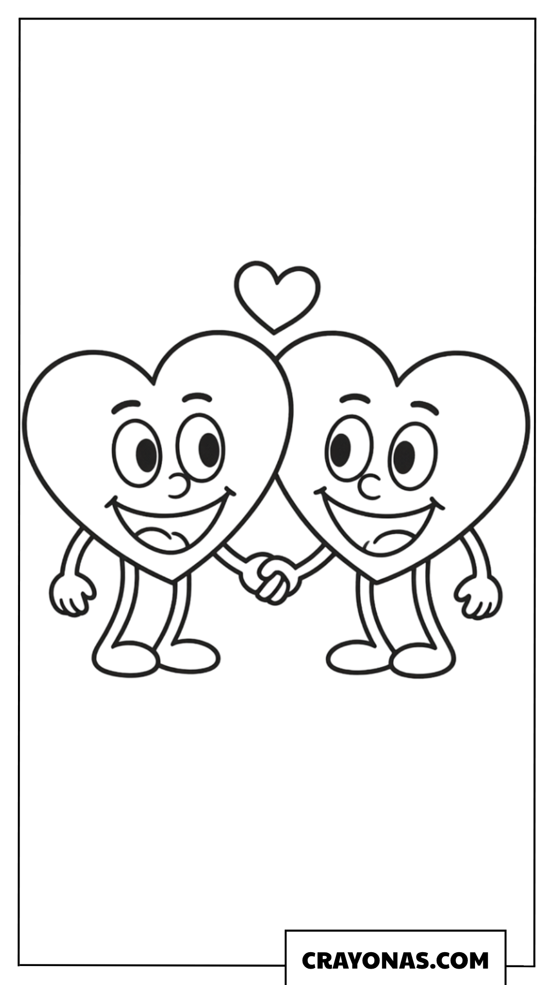 Cute Heart Friends Coloring Page