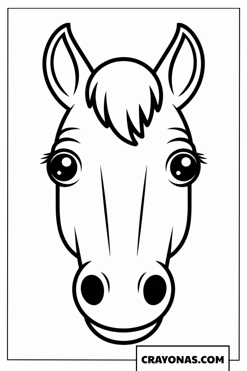 Cute Horse Face Coloring Page