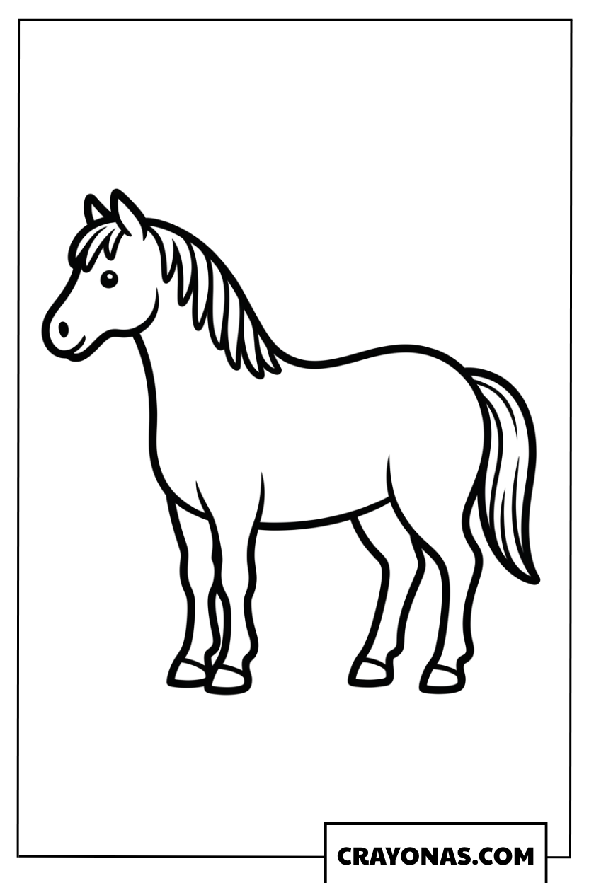 Cute Horse Wearing Party Hat Coloring Page