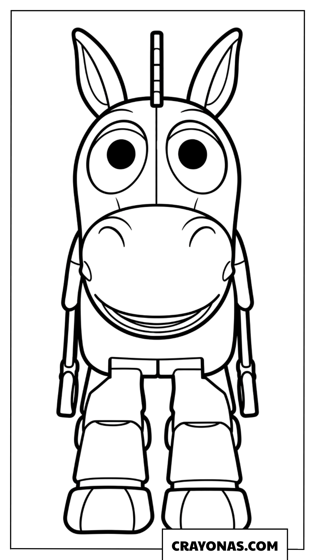 Cute Robot Unicorn Coloring Page