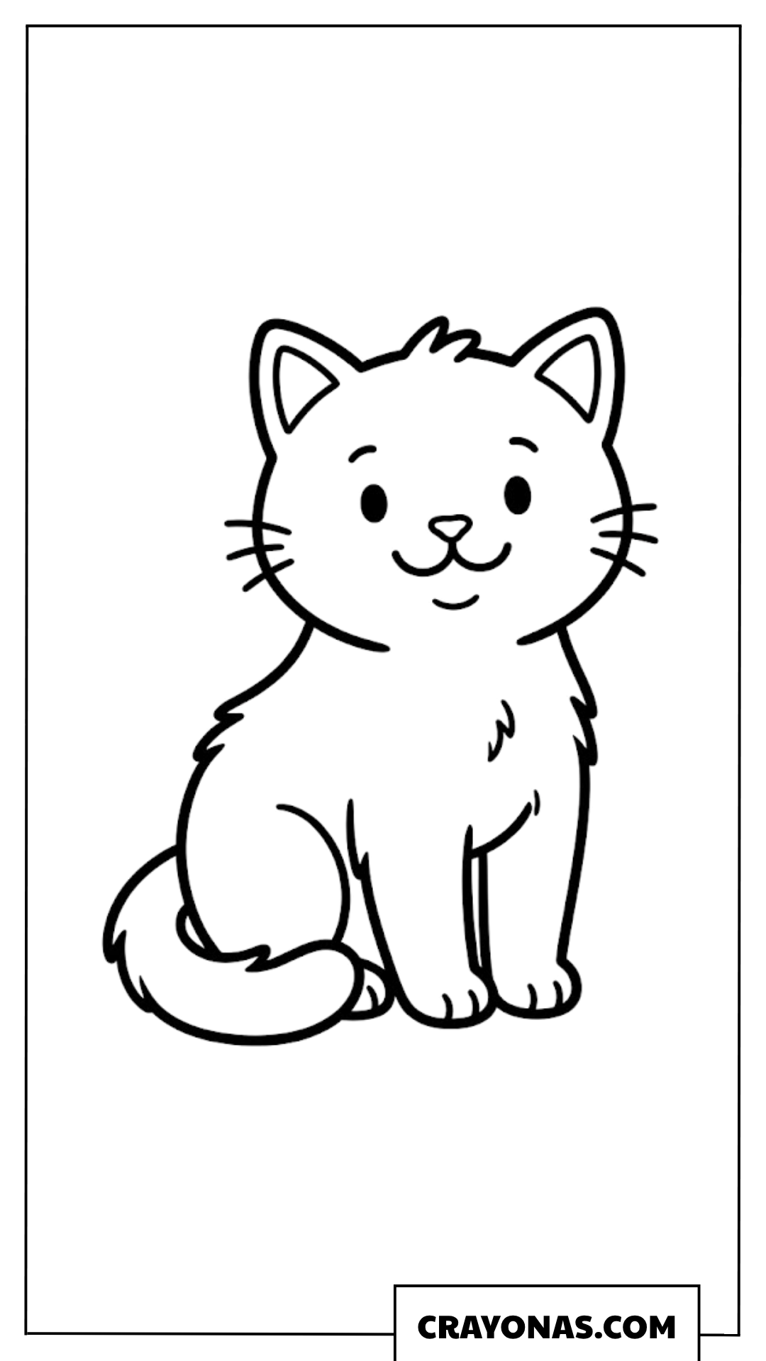 Cute Sitting Kitten Coloring Page