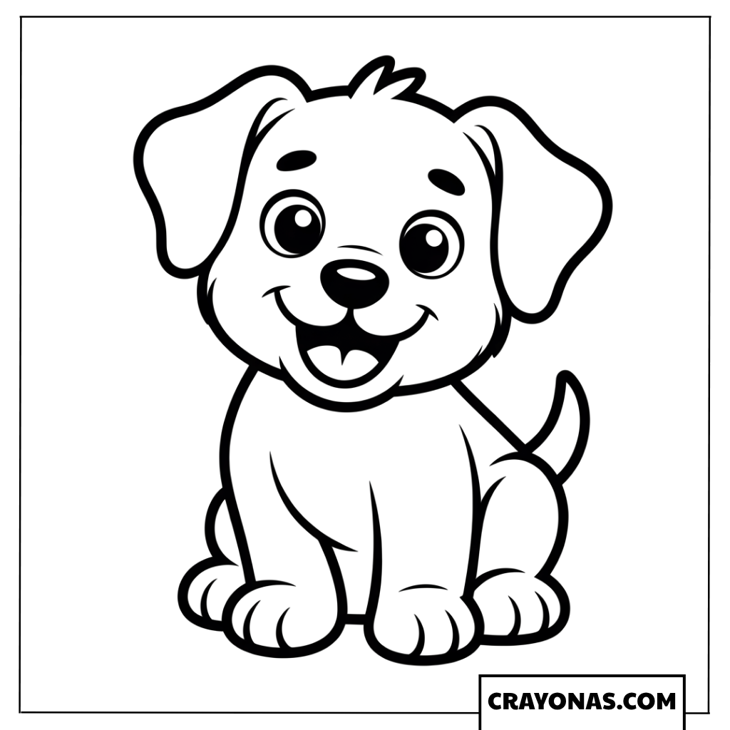 Cute Sitting Puppy Coloring Page
