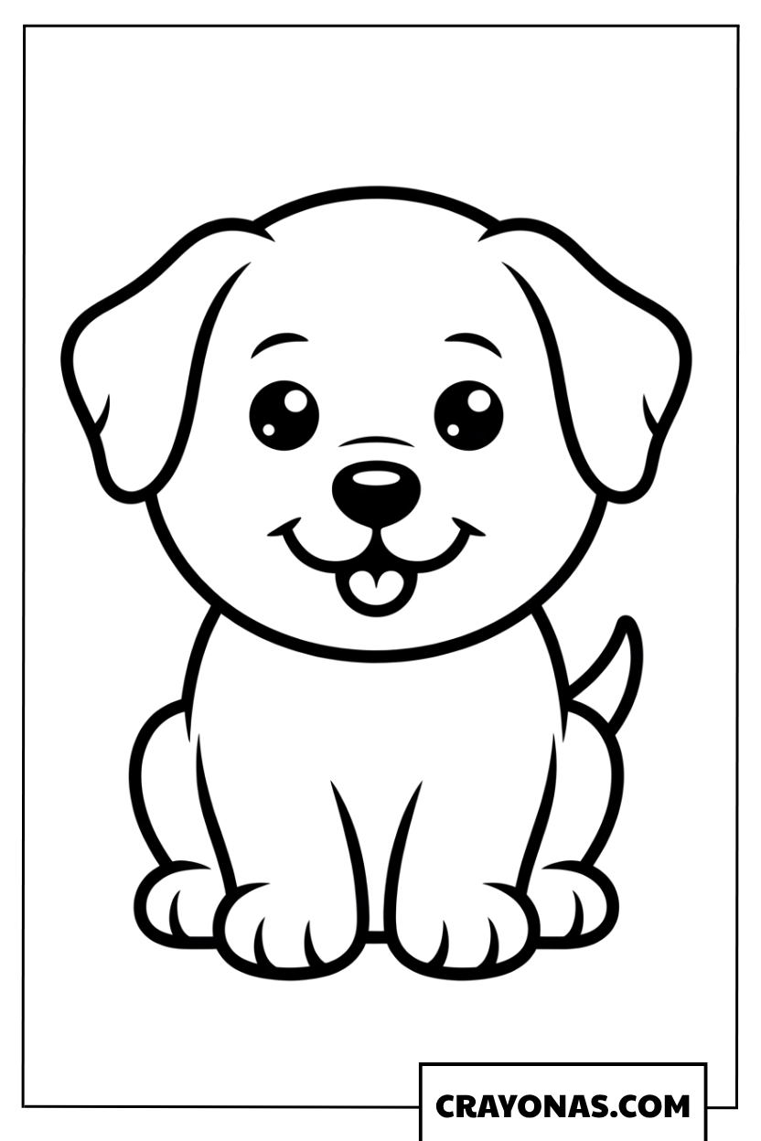 Cute Sitting Puppy Coloring Page