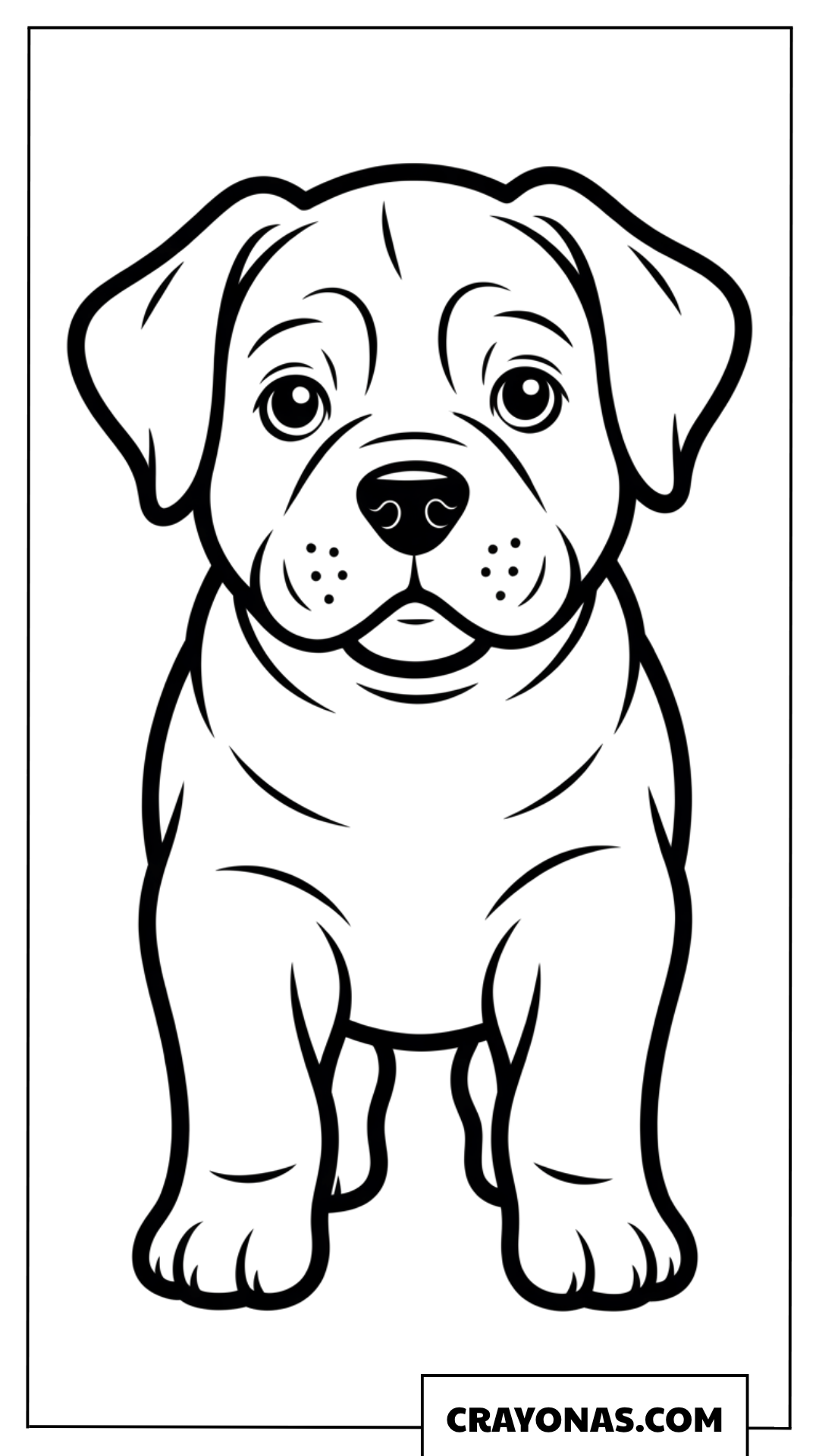 Cute Sitting Puppy Coloring Page