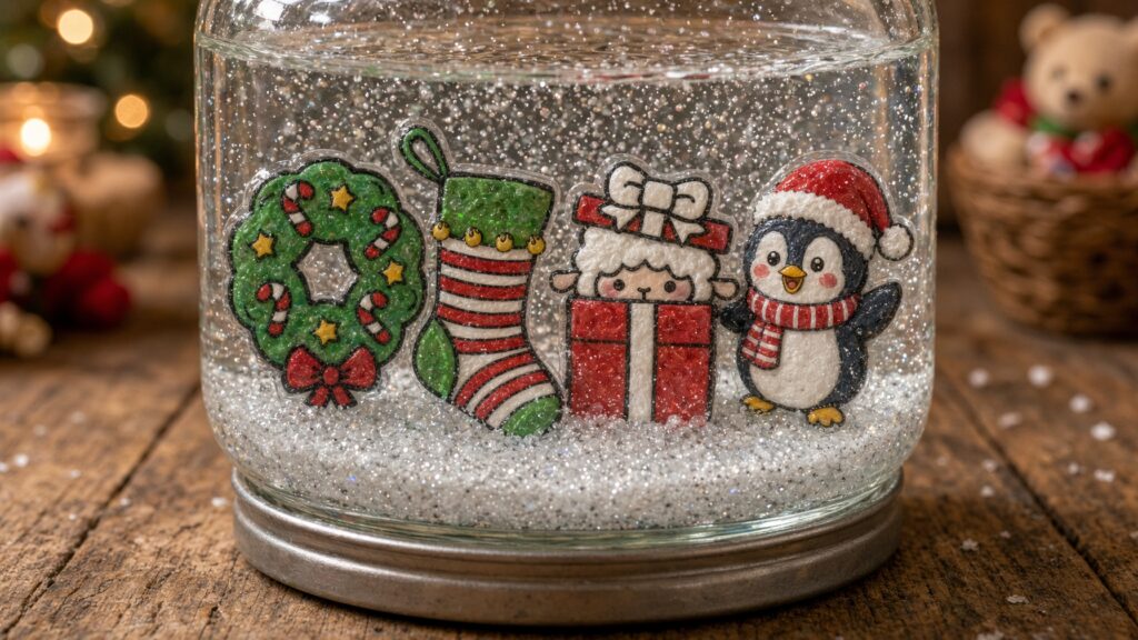 DIY Snow Globe Backdrops from Your Christmas Tree Coloring Pages